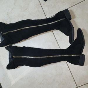 BAMBOO Thigh High Black Boots